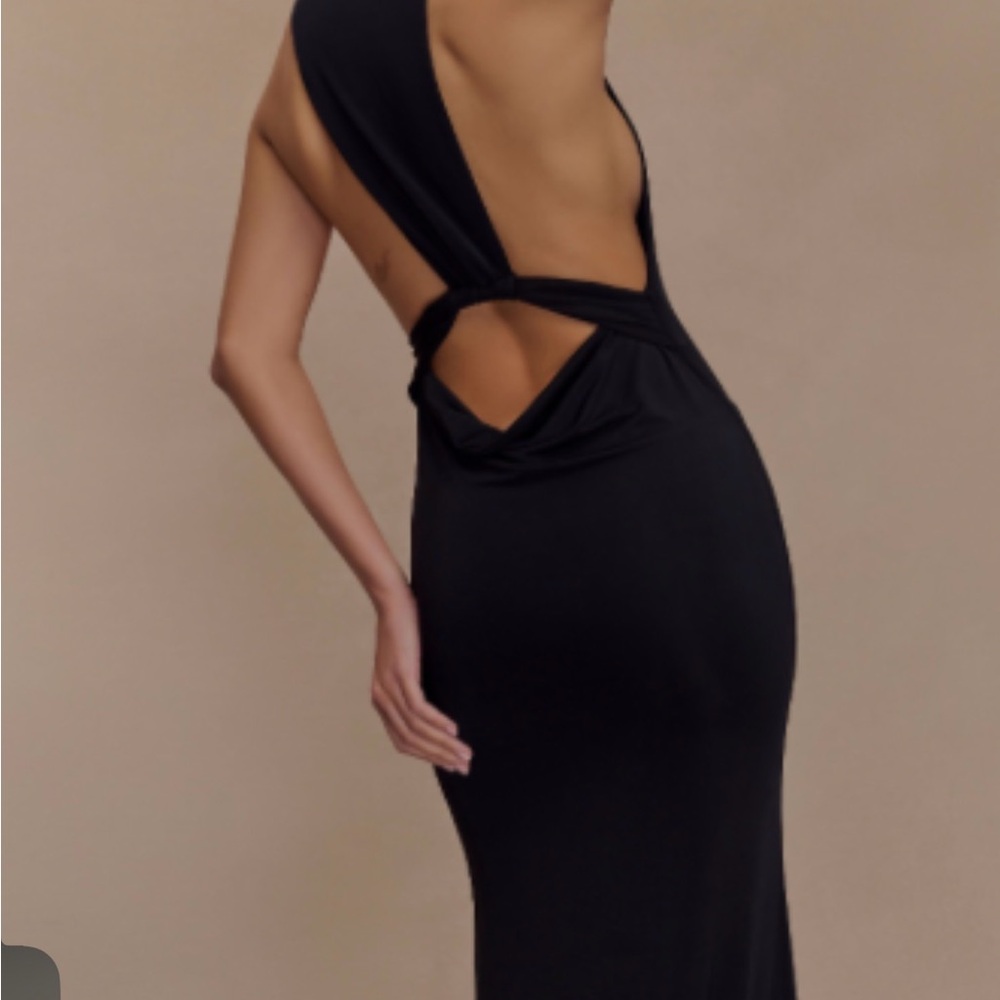 Meshki Black Backless Gown
